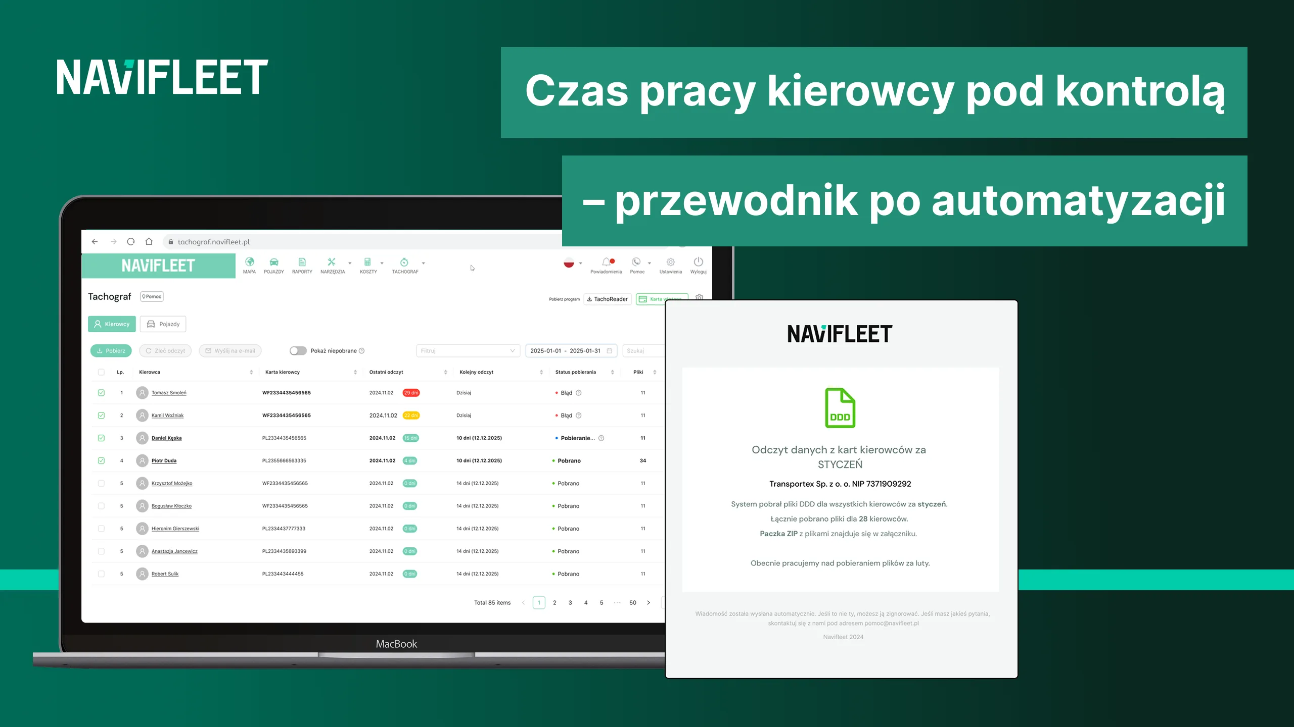 Related articles – screenshot of the Navifleet app