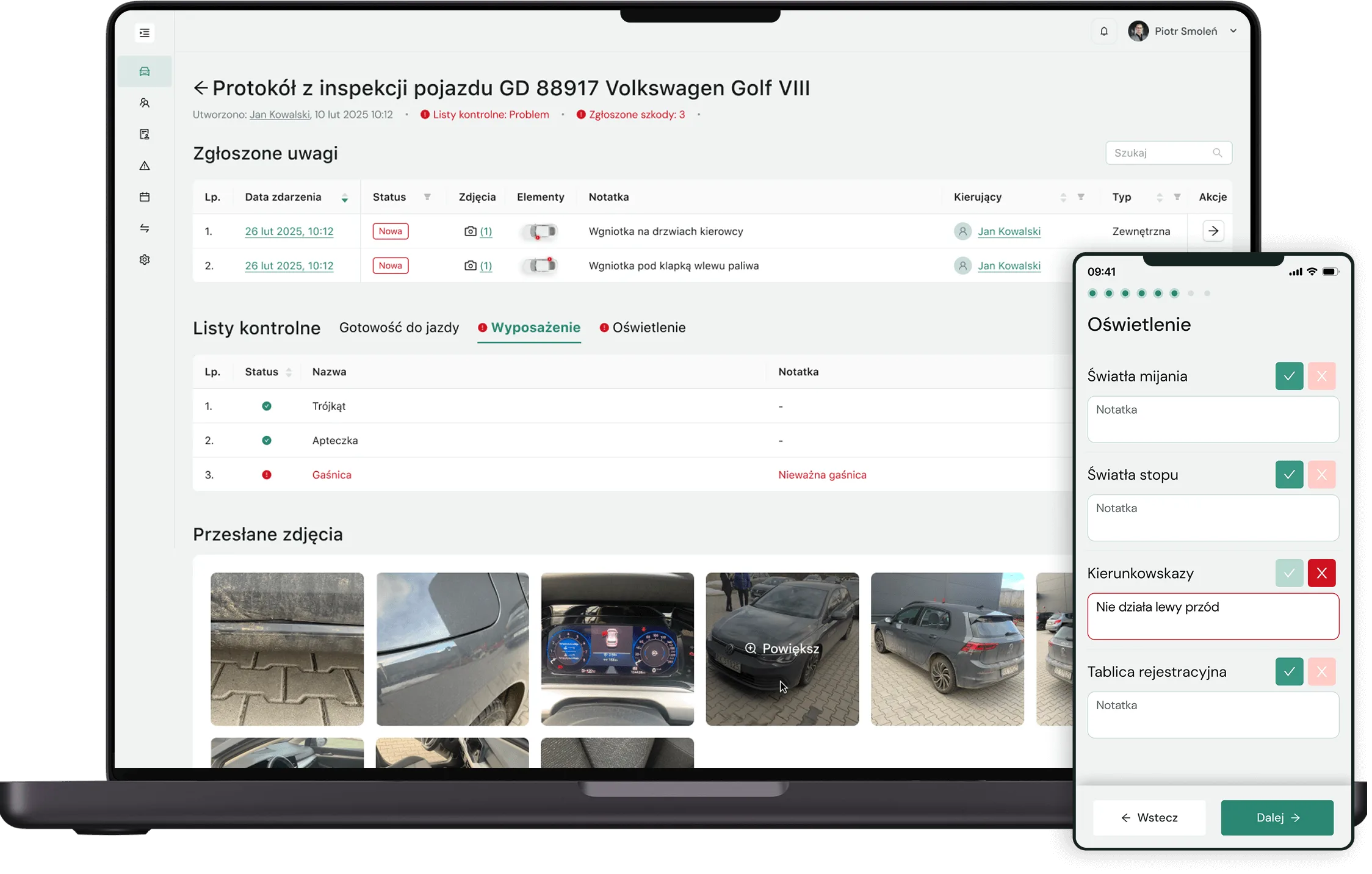 Fleet inspections in Navifleet