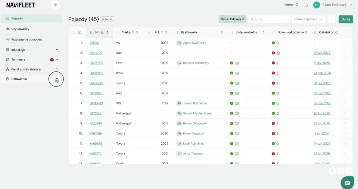 How to delete a message template? – screenshot of the Navifleet app