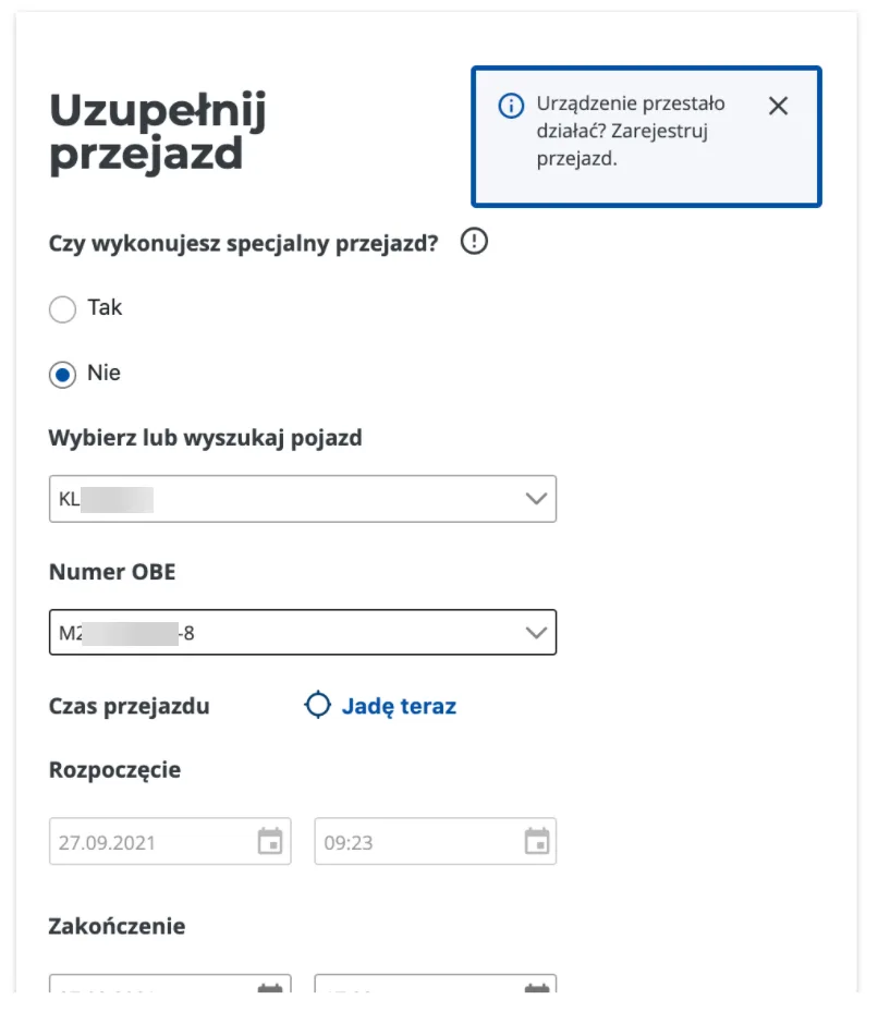 Below we show what the whole route declaration process looks like: – screenshot of the Navifleet app
