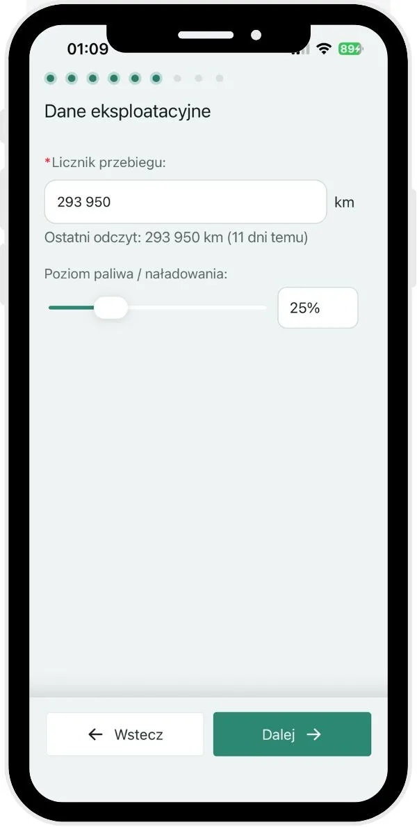 What steps does a vehicle inspection consist of? – screenshot of the Navifleet app