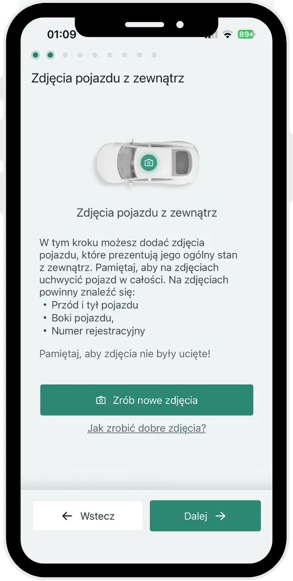 What steps does a vehicle inspection consist of? – screenshot of the Navifleet app