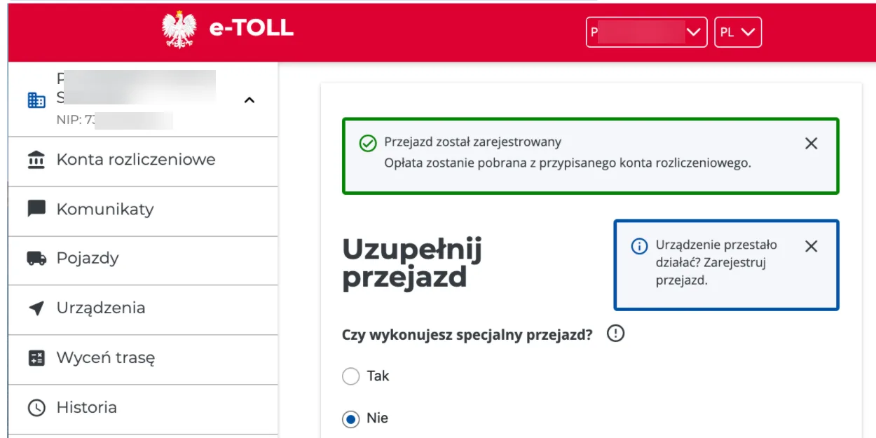 Below we show what the whole route declaration process looks like: – screenshot of the Navifleet app