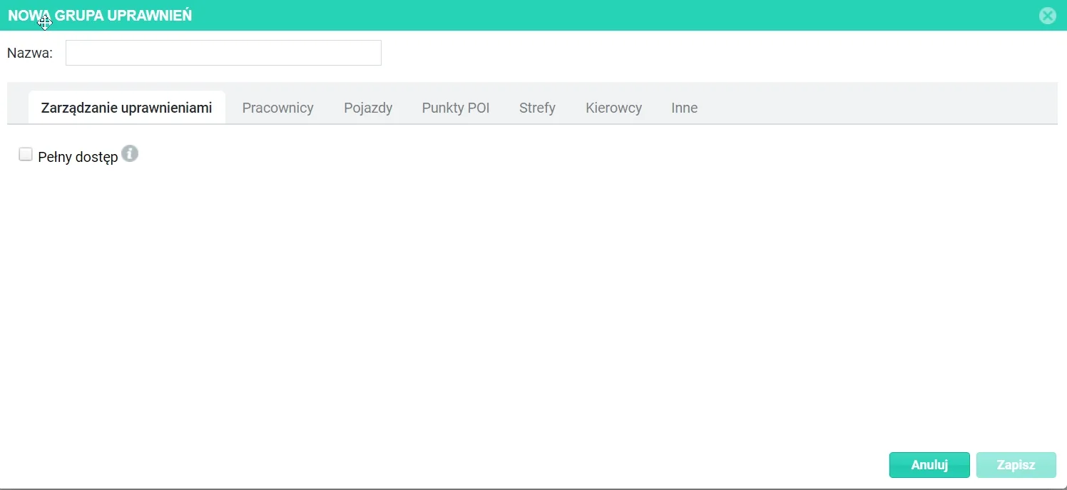 Creating permission groups – screenshot of the Navifleet app