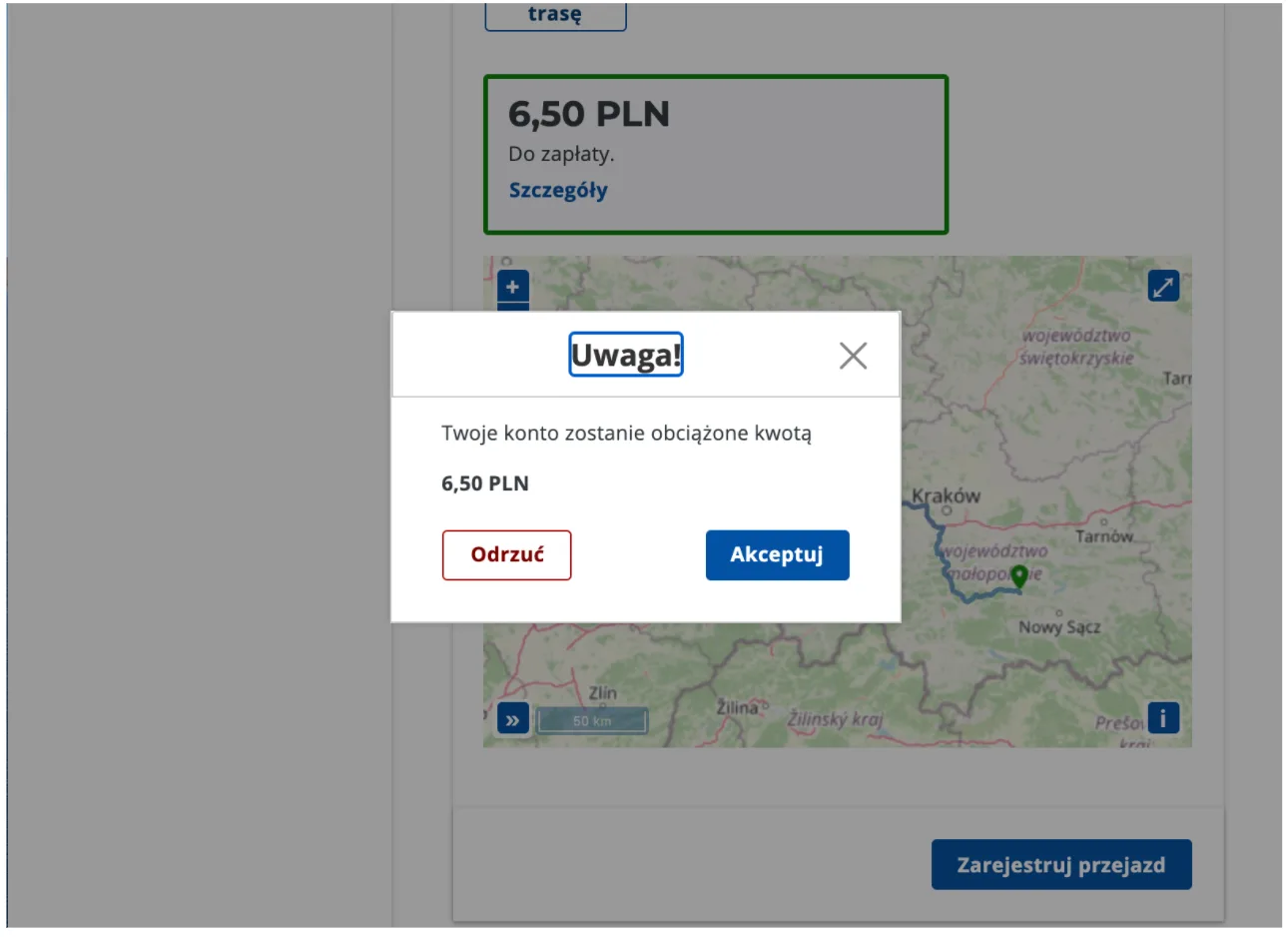 Below we show what the whole route declaration process looks like: – screenshot of the Navifleet app