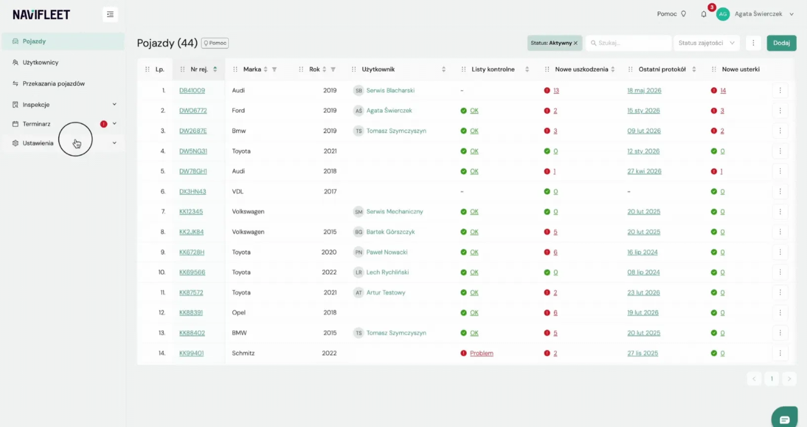 Adding a logo to a company and showing it on the report – screenshot of the Navifleet app