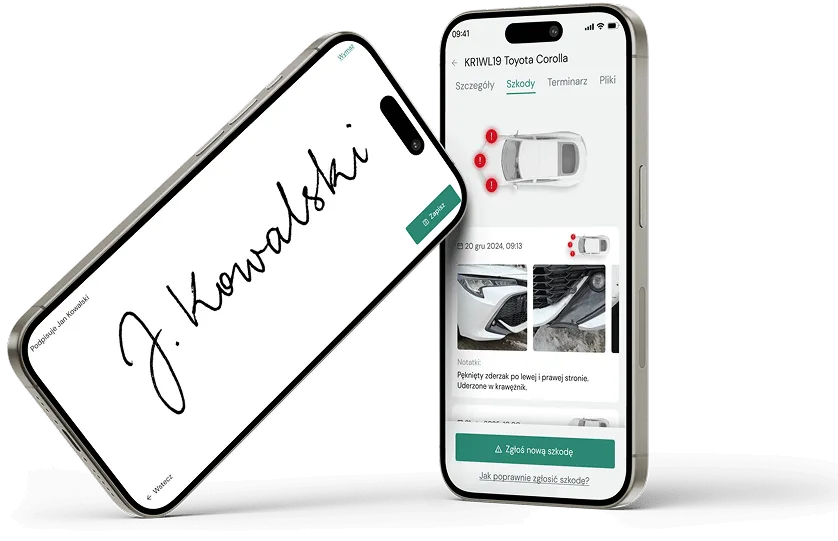A digital Navifleet report on a phone