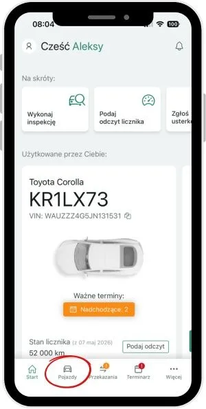 How to perform vehicle inspections? – screenshot of the Navifleet app