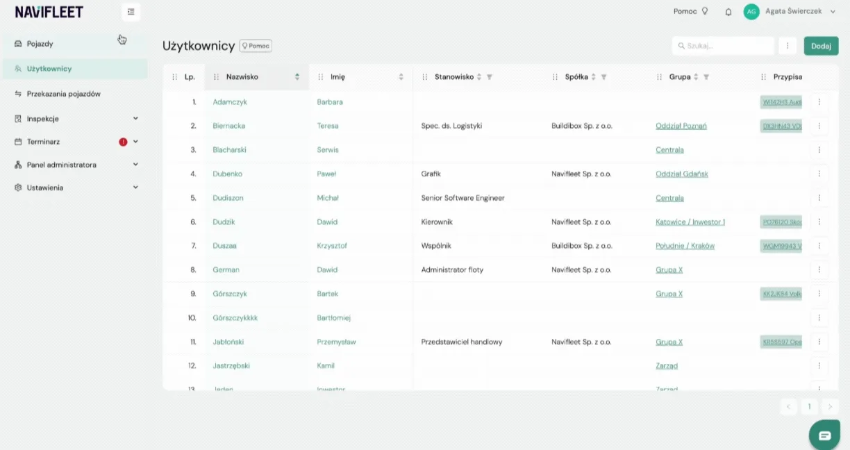 How to add a vehicle to the app manually? – screenshot of the Navifleet app