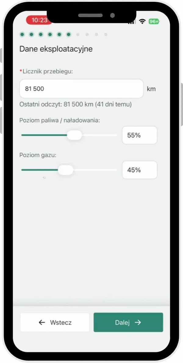 Checklists – screenshot of the Navifleet app