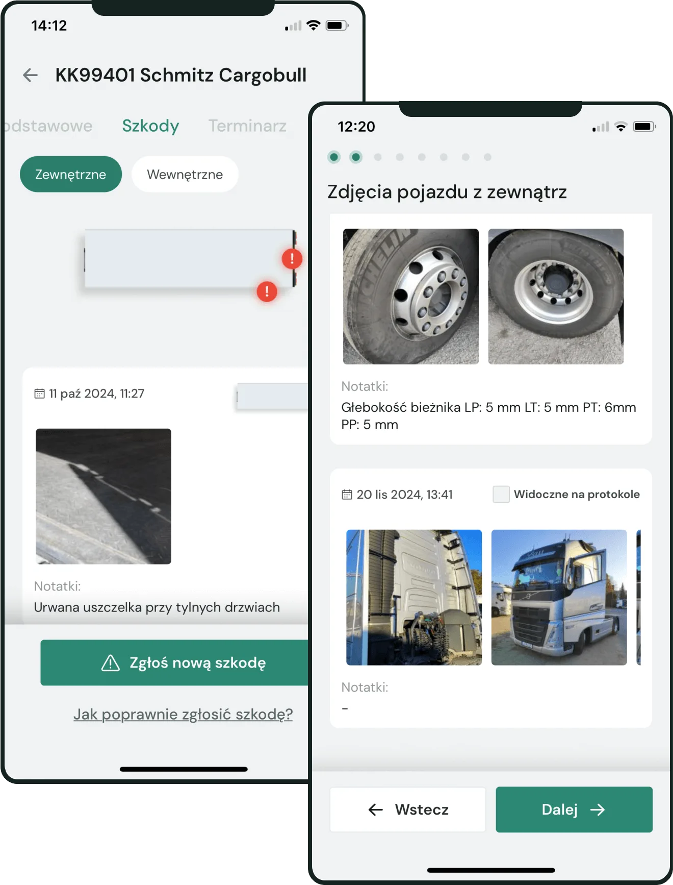 Checking vehicle condition with photos