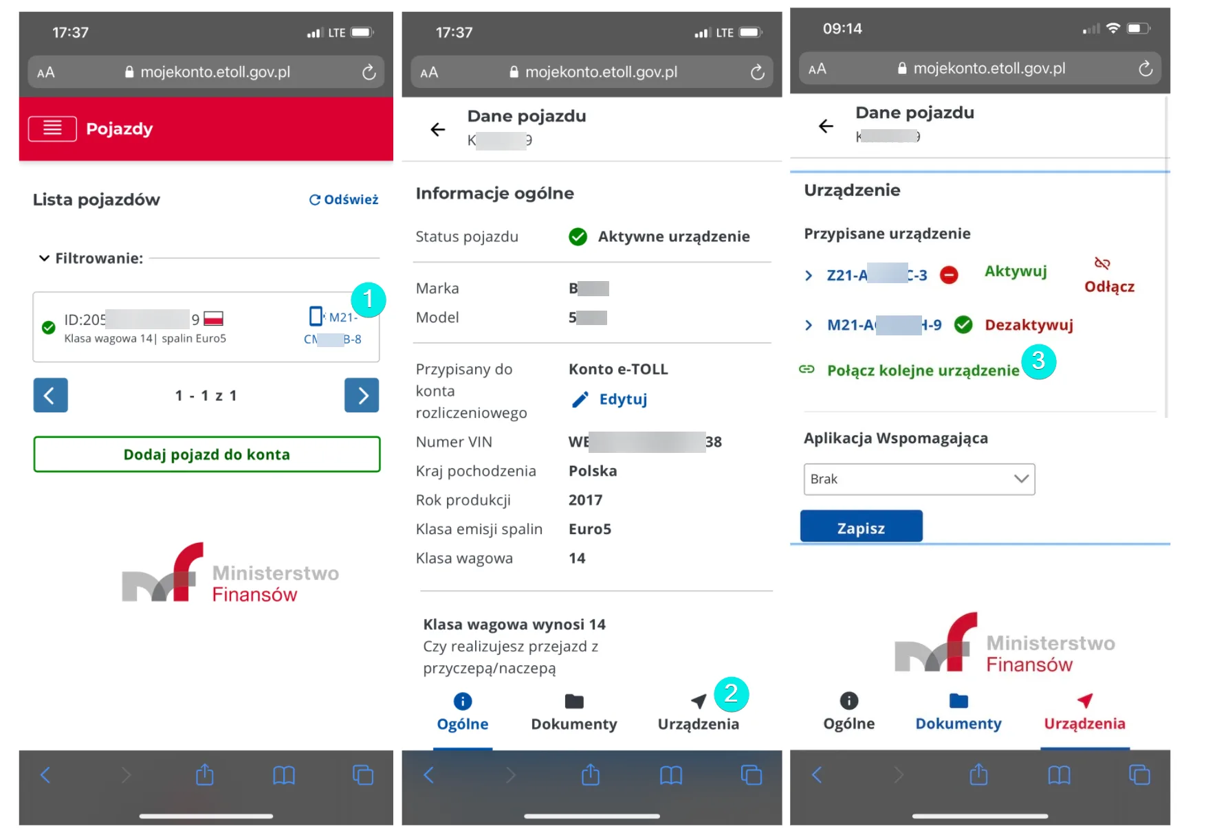 Step 3: Linking the mobile app to the vehicle. – screenshot of the Navifleet app
